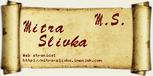 Mitra Slivka vizit kartica